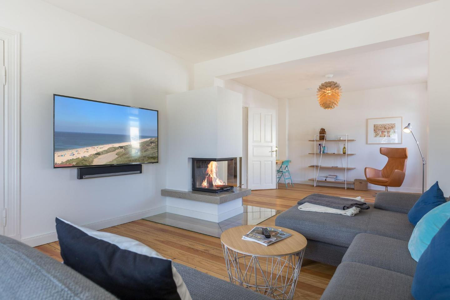 Wohnzimmer in Ferienwohnung auf Sylt