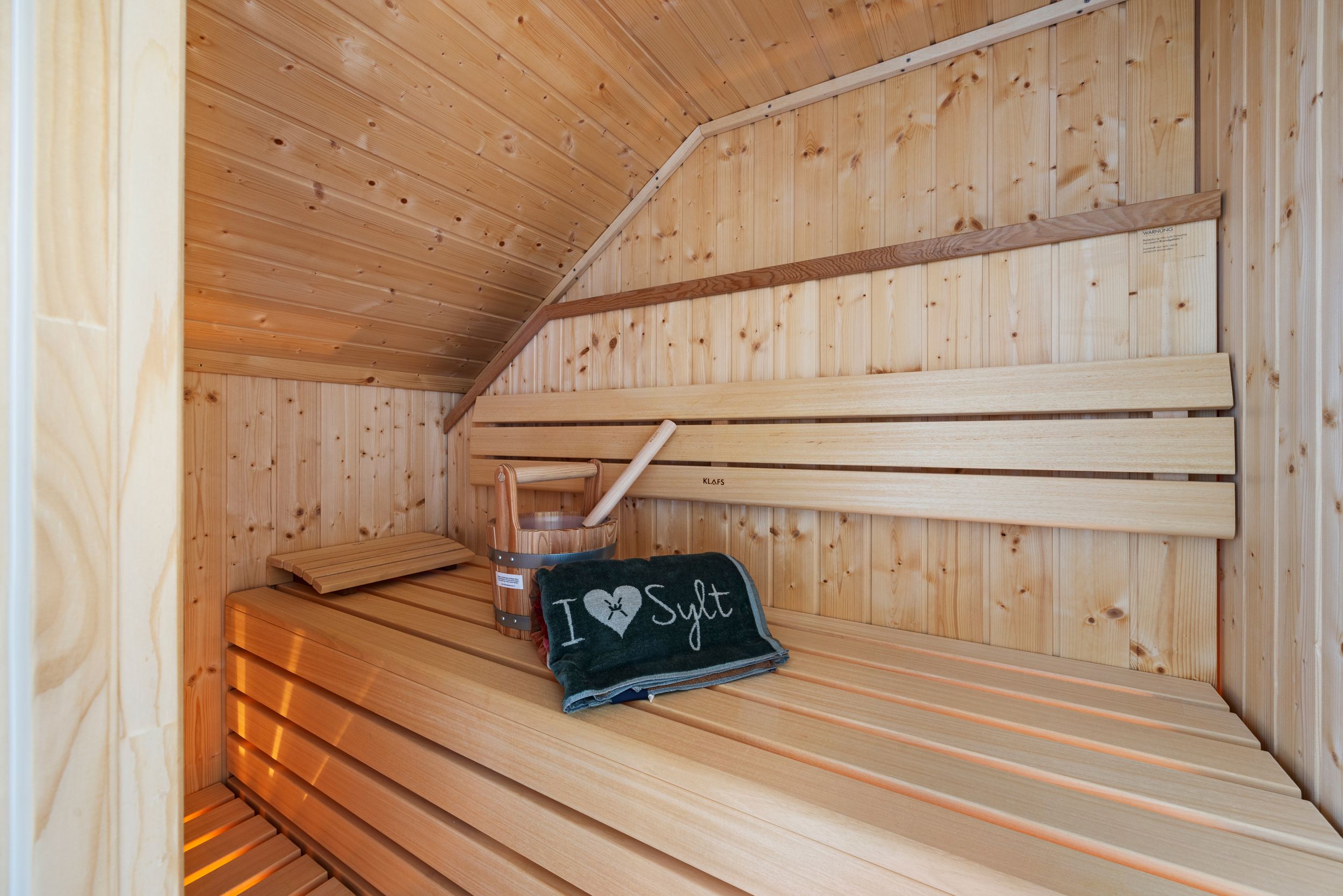 Sauna in Ferienhaus auf Sylt