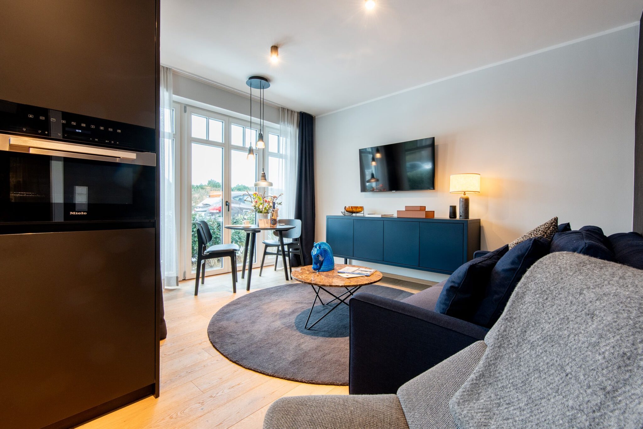 Wohnzimmer in Ferienwohnung auf Sylt