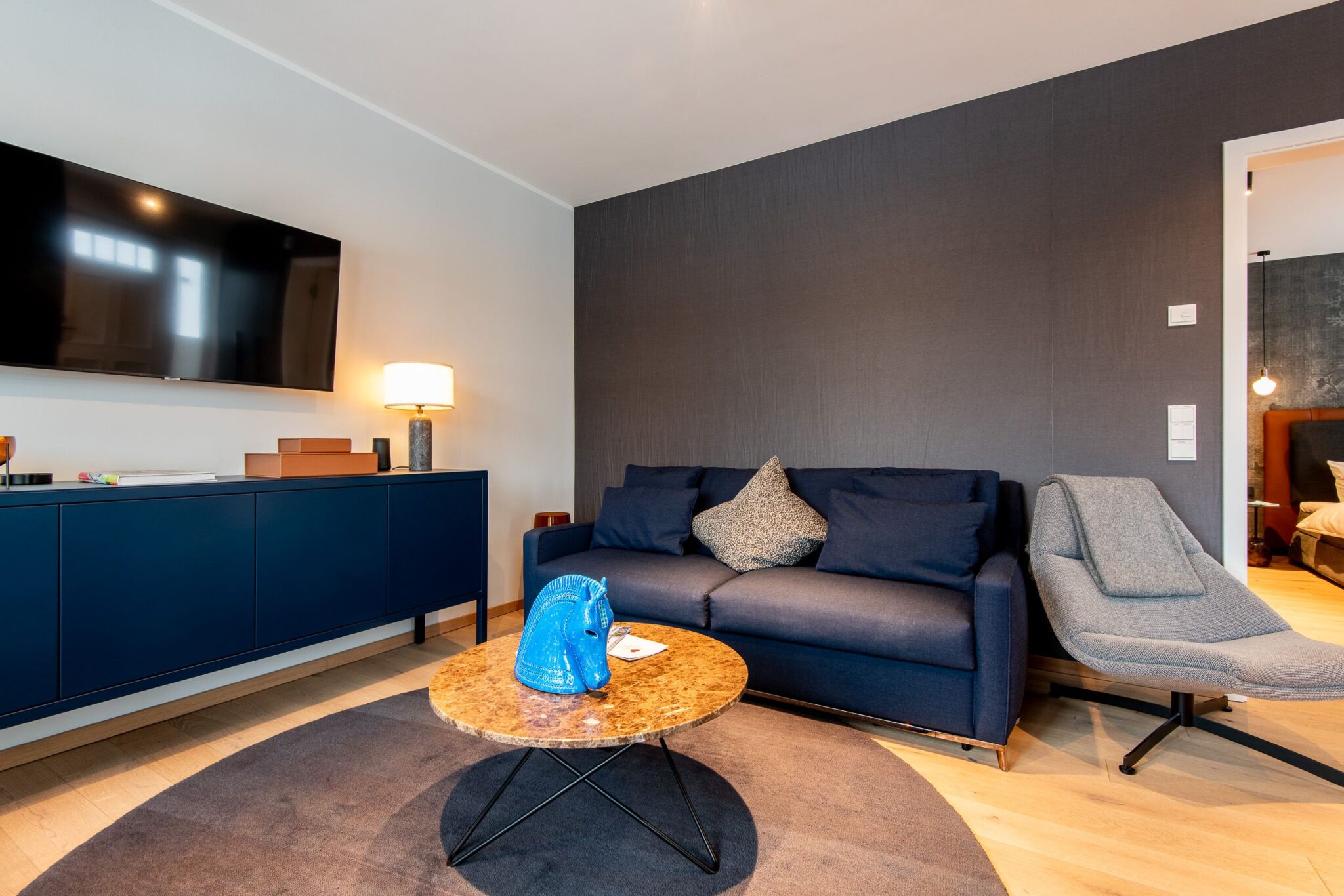 Wohnzimmer in Ferienwohnung auf Sylt