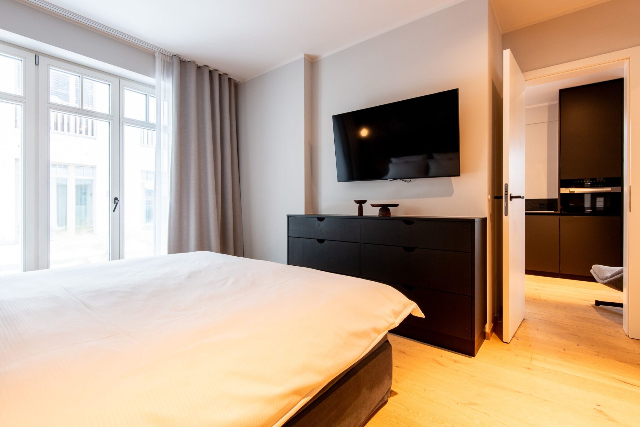 Schlafzimmer in Ferienwohnung auf Sylt