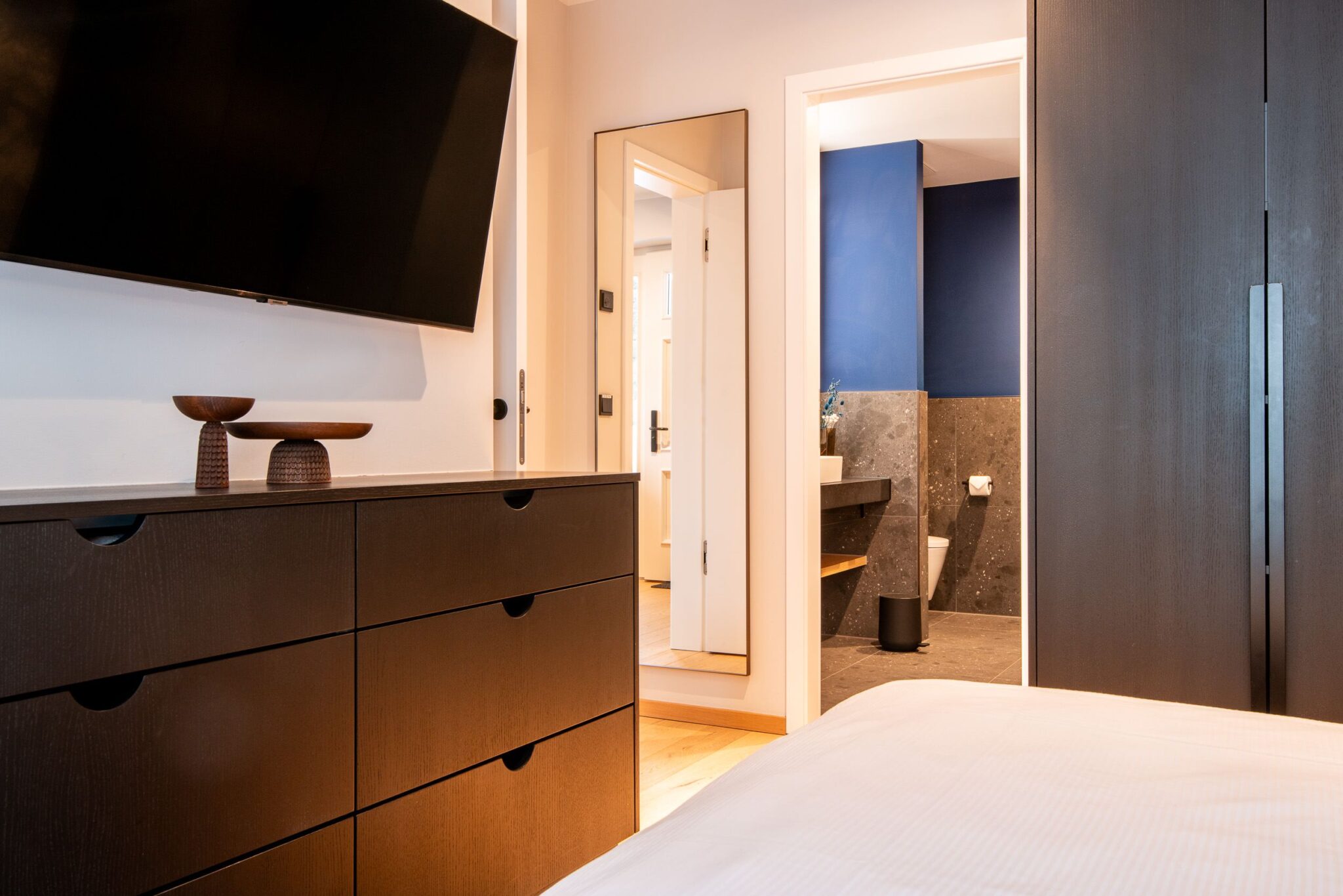 Schlafzimmer in Ferienwohnung auf Sylt