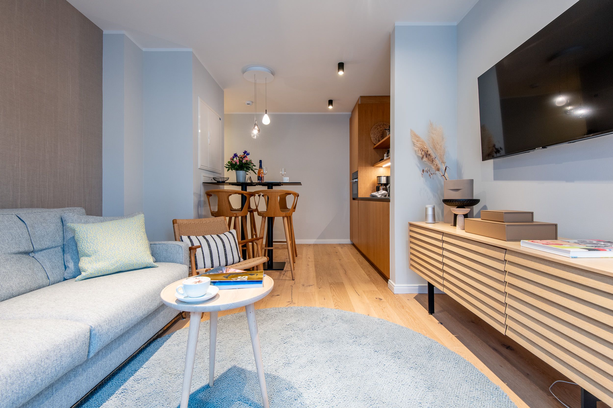 Wohnzimmer in Ferienwohnung auf Sylt