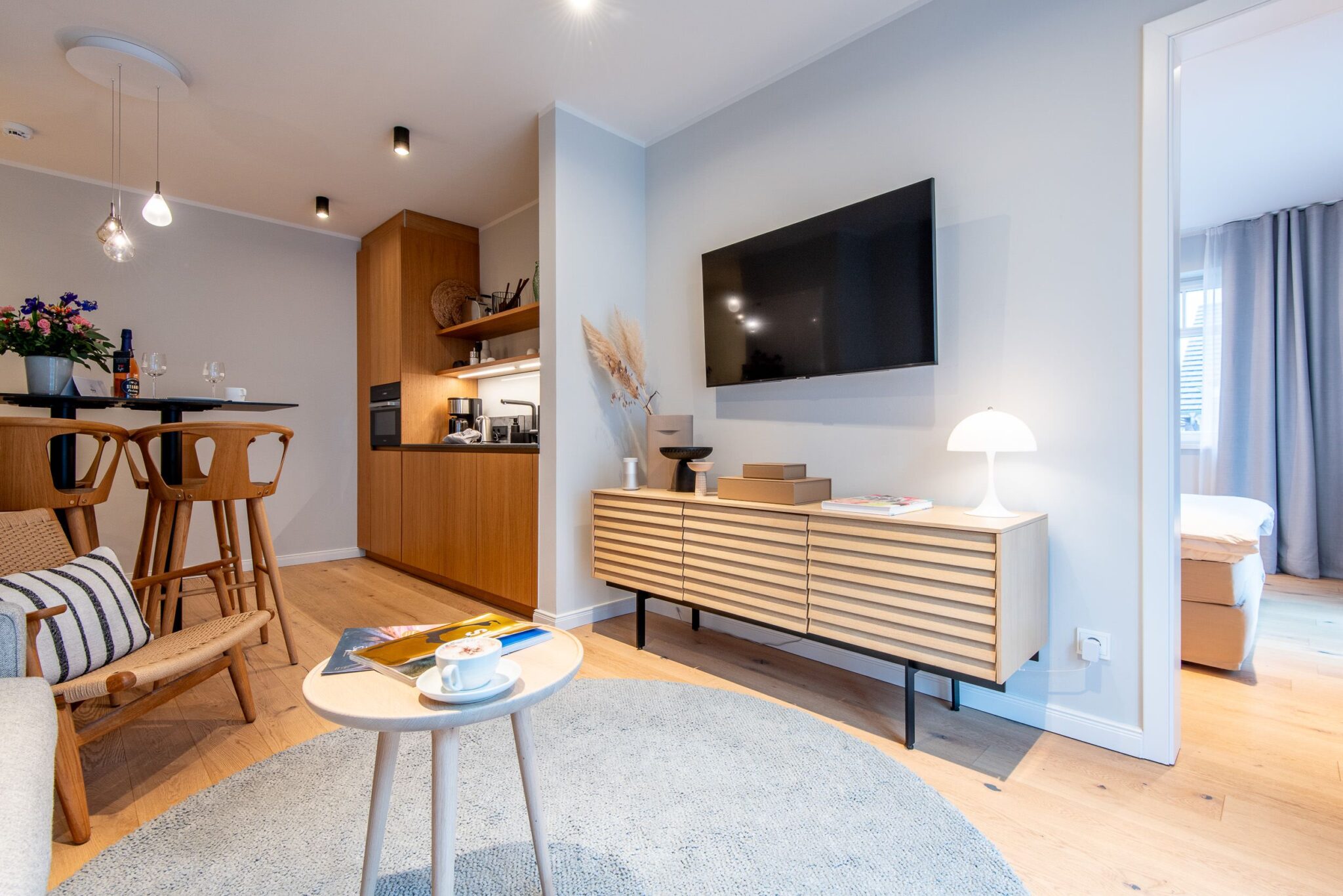 Wohnzimmer in Ferienwohnung auf Sylt