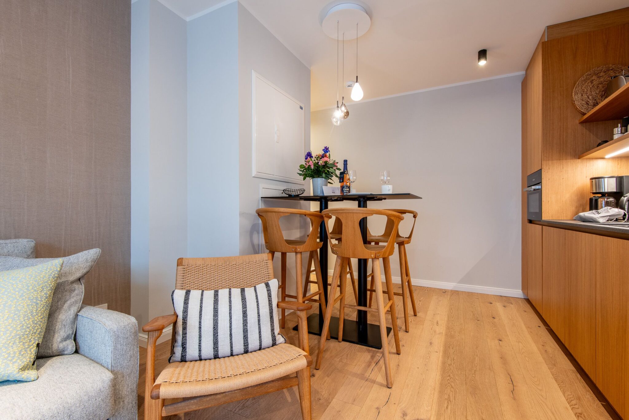 Wohnzimmer in Ferienwohnung auf Sylt