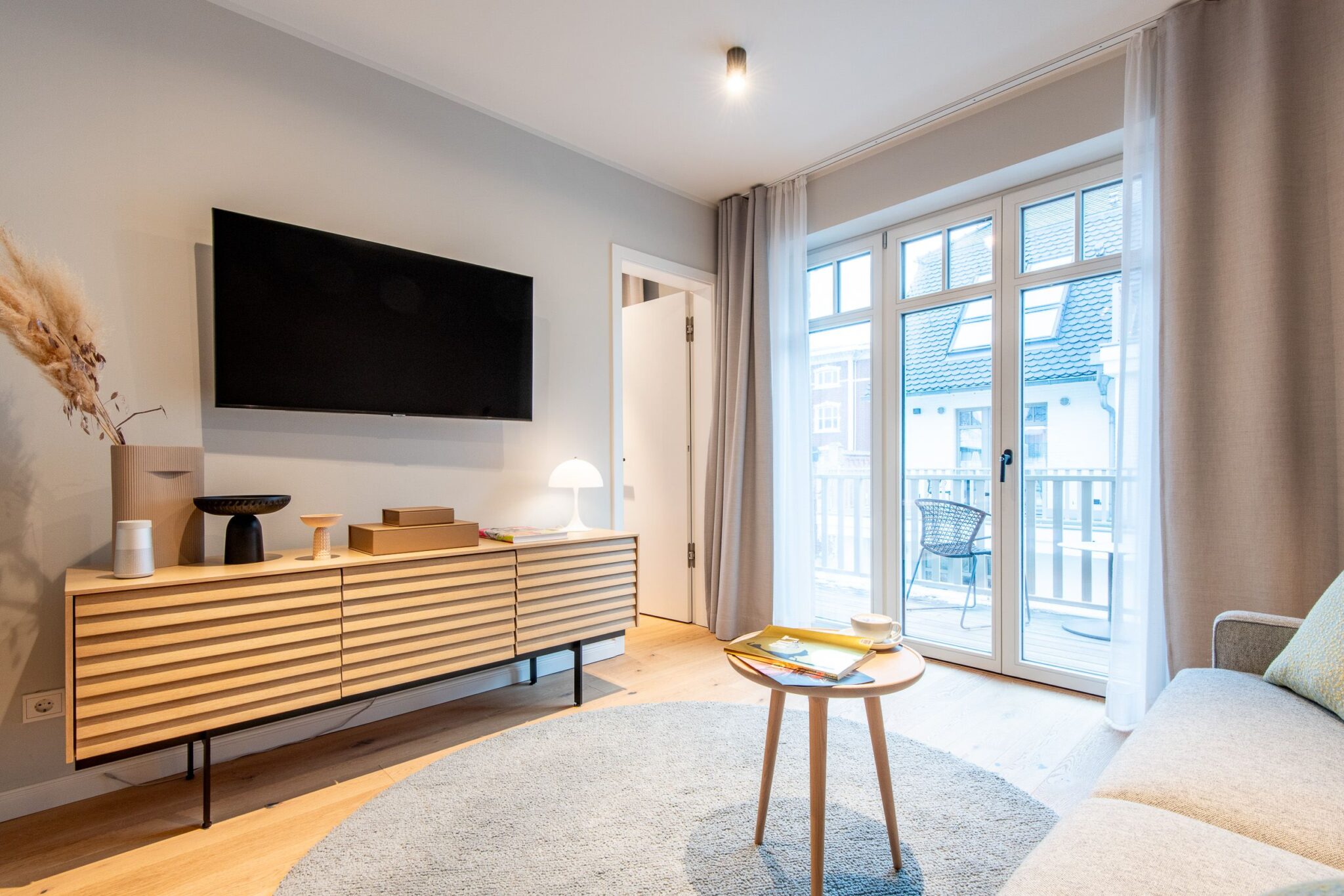 Wohnzimmer in Ferienwohnung auf Sylt