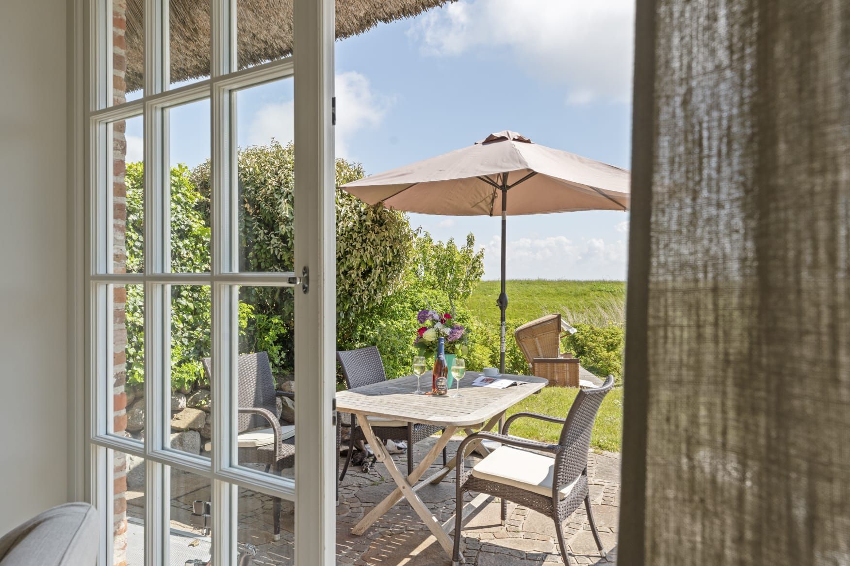 Terrasse in Ferienhaus auf Sylt