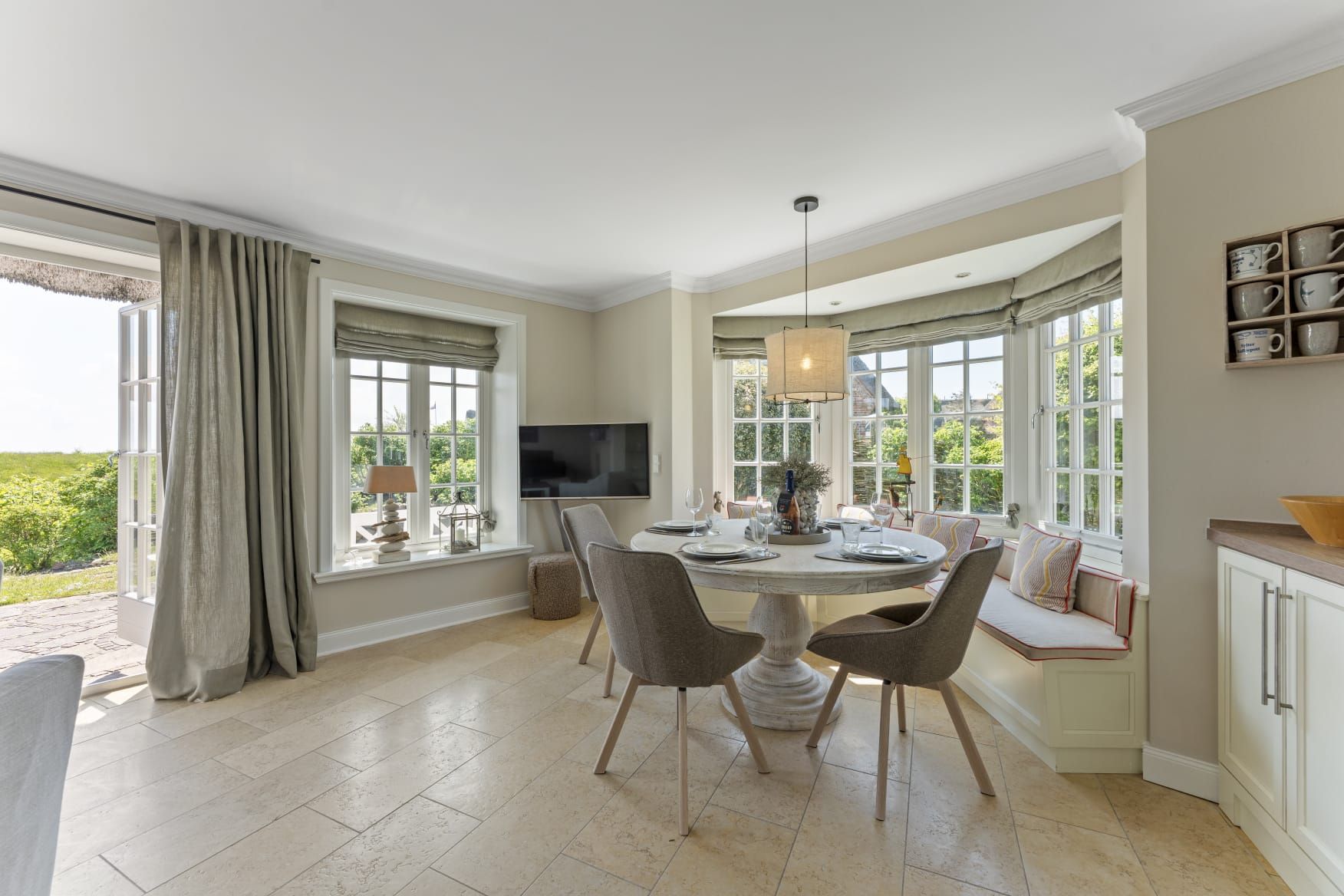 Wohnzimmer in Ferienhaus auf Sylt