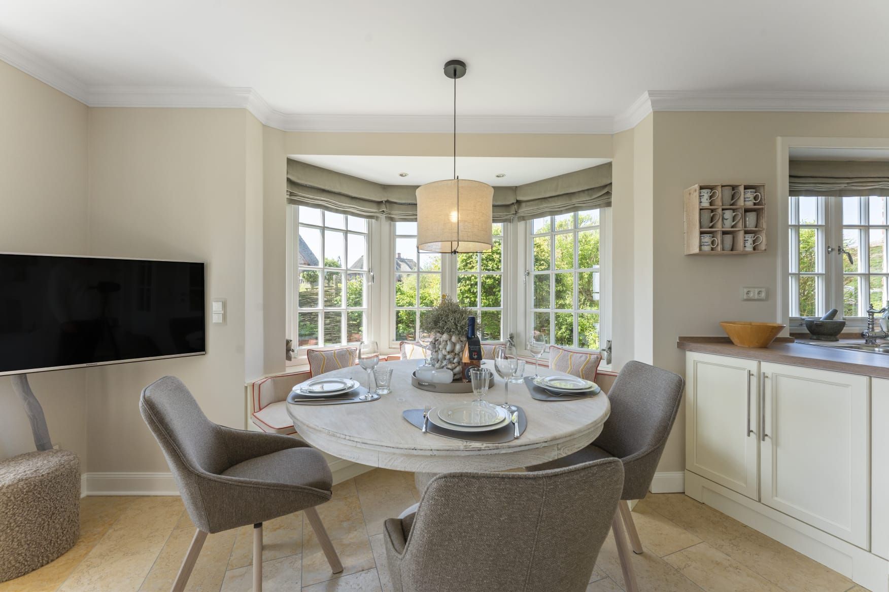 Wohnzimmer in Ferienhaus auf Sylt